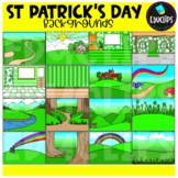St Patrick's Day Backgrounds Clip Art Set {Educlips Clipart}