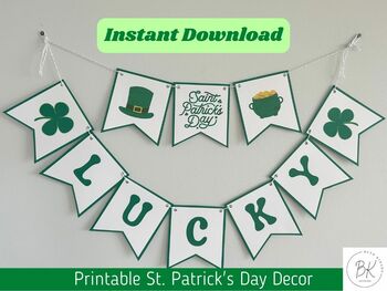 Preview of St. Patrick's Day Banner Printable, St. Patrick's Day Decor
