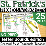 St. Patrick's Day Beginning Sounds Worksheets | St. Patric
