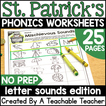 Preview of St. Patrick's Day Beginning Sounds Worksheets | St. Patrick's Day Letter Sounds