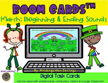 Preview of St. Patrick's Day: Beginning and Ending Sounds: Boom Cards for Distance Learning