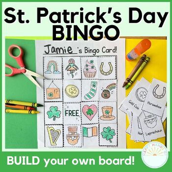 Preview of St Patrick's Day Cut And Paste Bingo, Build Your Own Bingo Board St Patricks Day