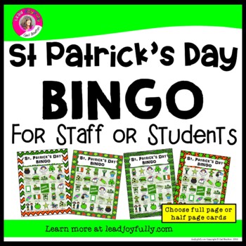 Preview of St. Patrick's Day Bingo for Staff or Students (Principals and Teachers)