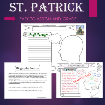 Preview of St Patrick's Day Biography Graphic Organizer Interactive Journal