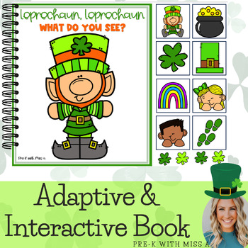 Preview of St. Patrick's Day Book Leprechaun Leprechaun What Do You See? Adaptive Book
