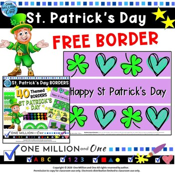 Preview of St. Patrick's Day Border-FREEBIE | Classroom Borders