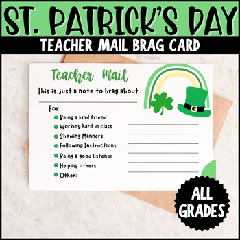Preview of St. Patrick's Day Brag Card | Teacher Mail