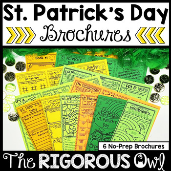 Preview of St Patrick's Day Brochure Tri-Fold Activities| Math, Grammar, Comprehension