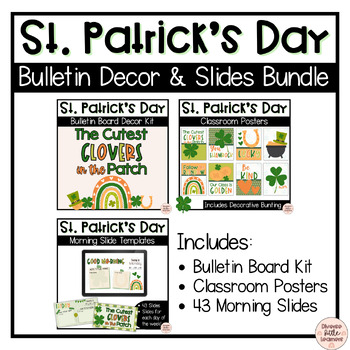 Preview of St. Patrick's Day Bulletin Board Decor and Morning Slides Bundle