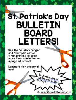 Preview of St. Patrick's Day Bulletin Board Letters