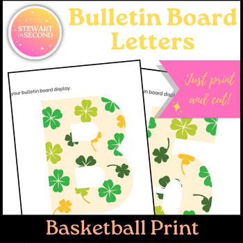 Preview of St. Patrick's Day Bulletin Board Letters | Green and Neutral| Spring Printables