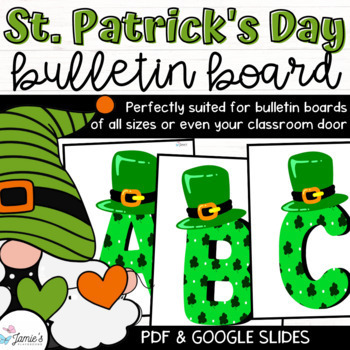 Preview of St. Patrick's Day Bulletin Board Letters Pack | March Editable Bulletin Board