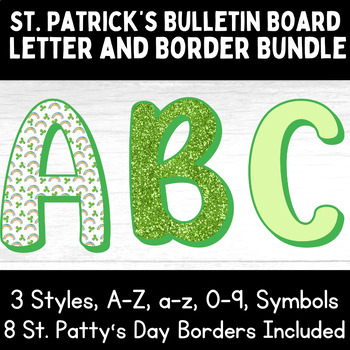 Preview of St. Patrick's Day Bulletin Board Letters and Border Set: St. Patty's Day Decor