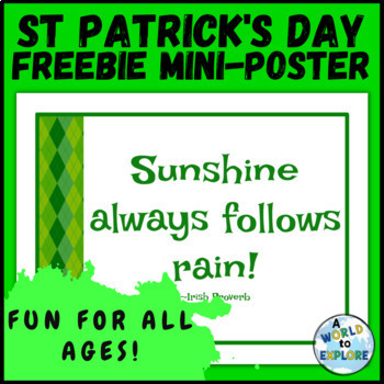 Preview of St Patrick's Day Bulletin Board Poster FREEBIE!