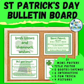 Preview of St Patrick's Day Bulletin Board Set