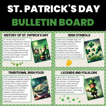 Preview of St Patricks Day Bulletin Board | Irish American Heritage Month Bulletin Board