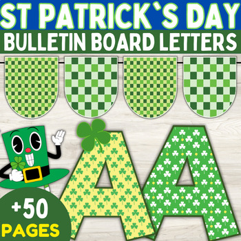 Preview of St. Patrick's Day Bulletin Board letters, March door decoration, Spring Crafts