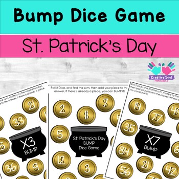 Preview of St. Patrick's Day Bump Dice Game, Multiplication up to 12