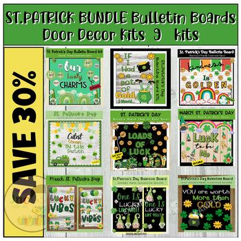 Preview of St. Patrick's Day Bundle Bulletin Boards Ideas | Classroom Door Decor Kits