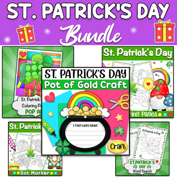 Preview of St. Patrick's Day Bundle - Craft, Coloring Pages, Bulletin Board, Writing.
