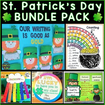 Preview of St Patrick's Day Crafts Math Writing Science Language Arts St Patty's Day Bundle