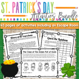 St. Patrick's Day Activities Bundle | Escape Room | Math |