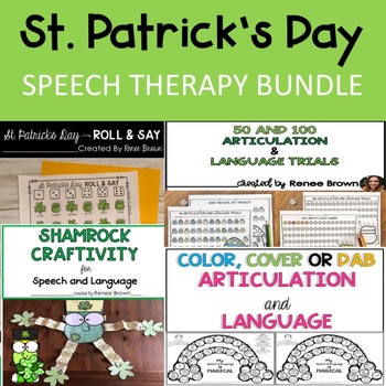 Preview of St. Patrick's Day Speech Therapy Bundle for Articulation and Language