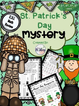 Preview of St. Patrick's Day {C.S.I. Math Review} NO PREP