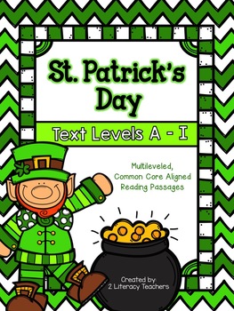 Preview of St. Patrick's Day: CCSS Aligned Leveled Reading Passages & Activities Levels A-I