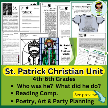 Preview of St. Patrick's Day - CHRISTIAN Study - Who was He? (Grades 4-6) St. Patrick