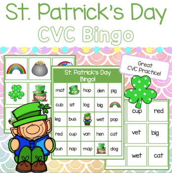 Preview of St. Patrick's Day CVC Bingo
