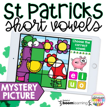Preview of St. Patrick's Day CVC Short Vowels CVC Boom Cards Spelling Boom Cards