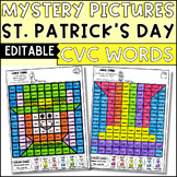 St. Patrick's Day CVC Words Practice Color by Code Editabl