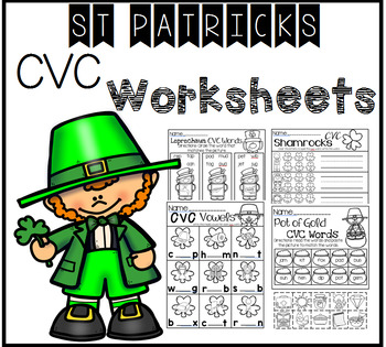 Preview of St. Patrick's Day CVC Worksheets