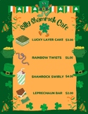 St Patrick's Day Cafe- Dramatic Play Menu