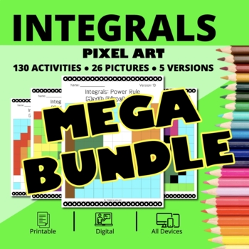 Preview of St. Patrick's Day Calculus Integrals BUNDLE: Math Pixel Art Activities