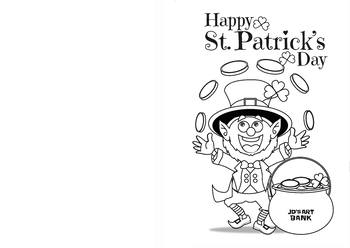 Preview of Saint Patrick's Day Color Your Own Card!
