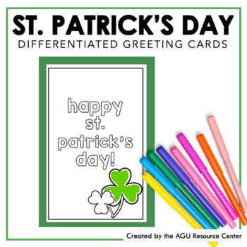 Preview of St. Patrick's Day Cards | Differentiated Writing for Special Education