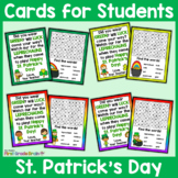 St. Patrick's Day Cards for Students - Editable in color &