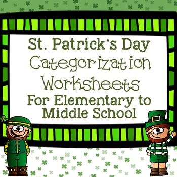 Preview of St. Patrick's Day Category Activities for Speech Therapy