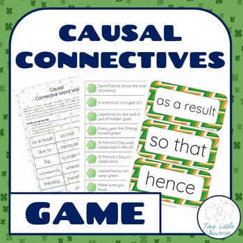 Preview of St Patrick's Day Causal Conjunctions NO PREP Sentence Combining Game and Display