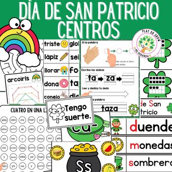 Preview of St. Patrick's Day Centers Spanish Version | Bilingual Ed.Kindergarten&Elementary