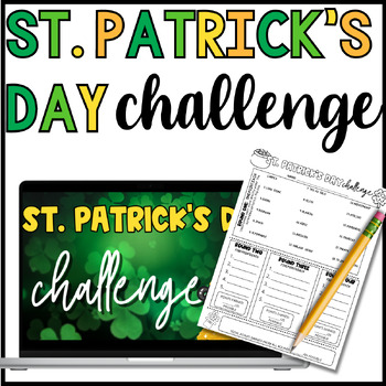 Preview of St. Patrick's Day Challenge | Trivia & Puzzles | Middle School Activity | Game