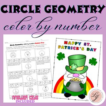 Preview of St. Patrick's Day Circle Geometry Color By Number