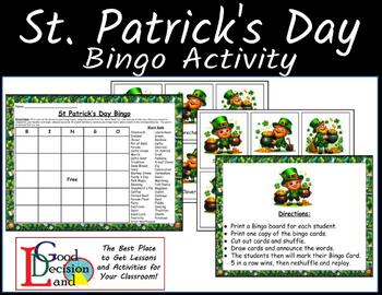Preview of St. Patrick's Day Classroom Bingo Activity