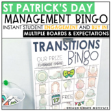 St. Patrick's Day Classroom Management Bingo Game Behavior