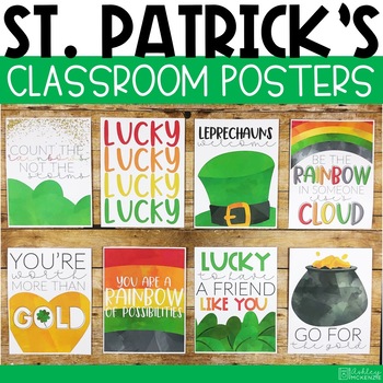 Preview of St. Patrick's Day Classroom Posters - 5 Minute Bulletin Board!