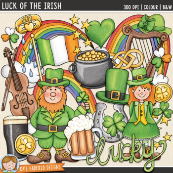 Preview of St Patrick's Day Clip Art 2: Luck of the Irish (Kate Hadfield Designs)