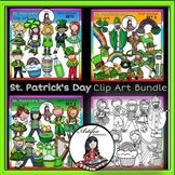St. Patrick's Day Clip Art BUNDLE clip art- color and B&W-