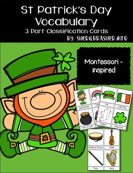Preview of St Patrick's Day Clipart | 3-Part Cards | Montessori-Inspired
